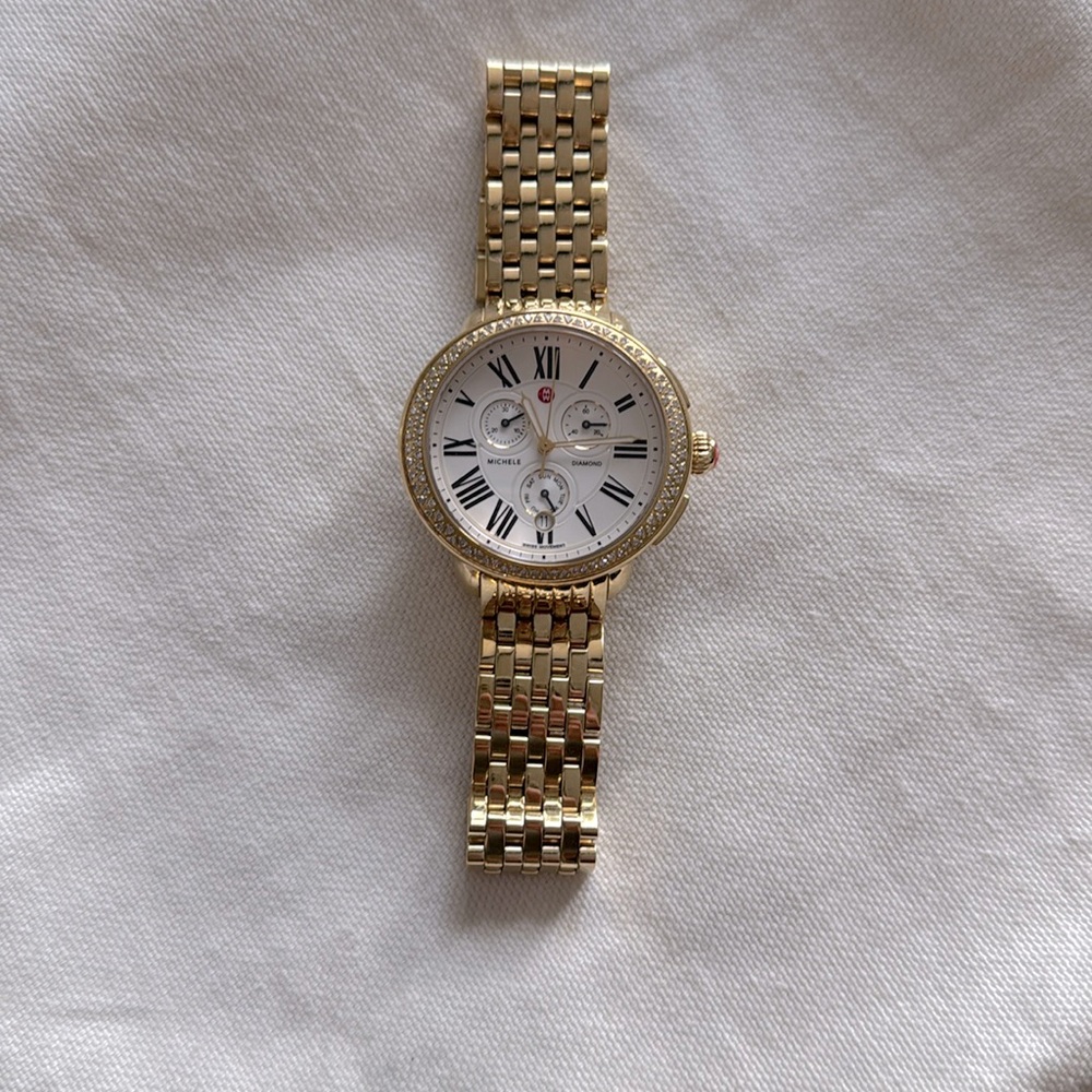 Michele Serein authentic gold watch